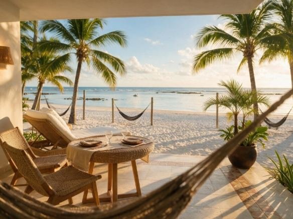 Apartamento pé na areia em Muro Alto com vista para o mar
