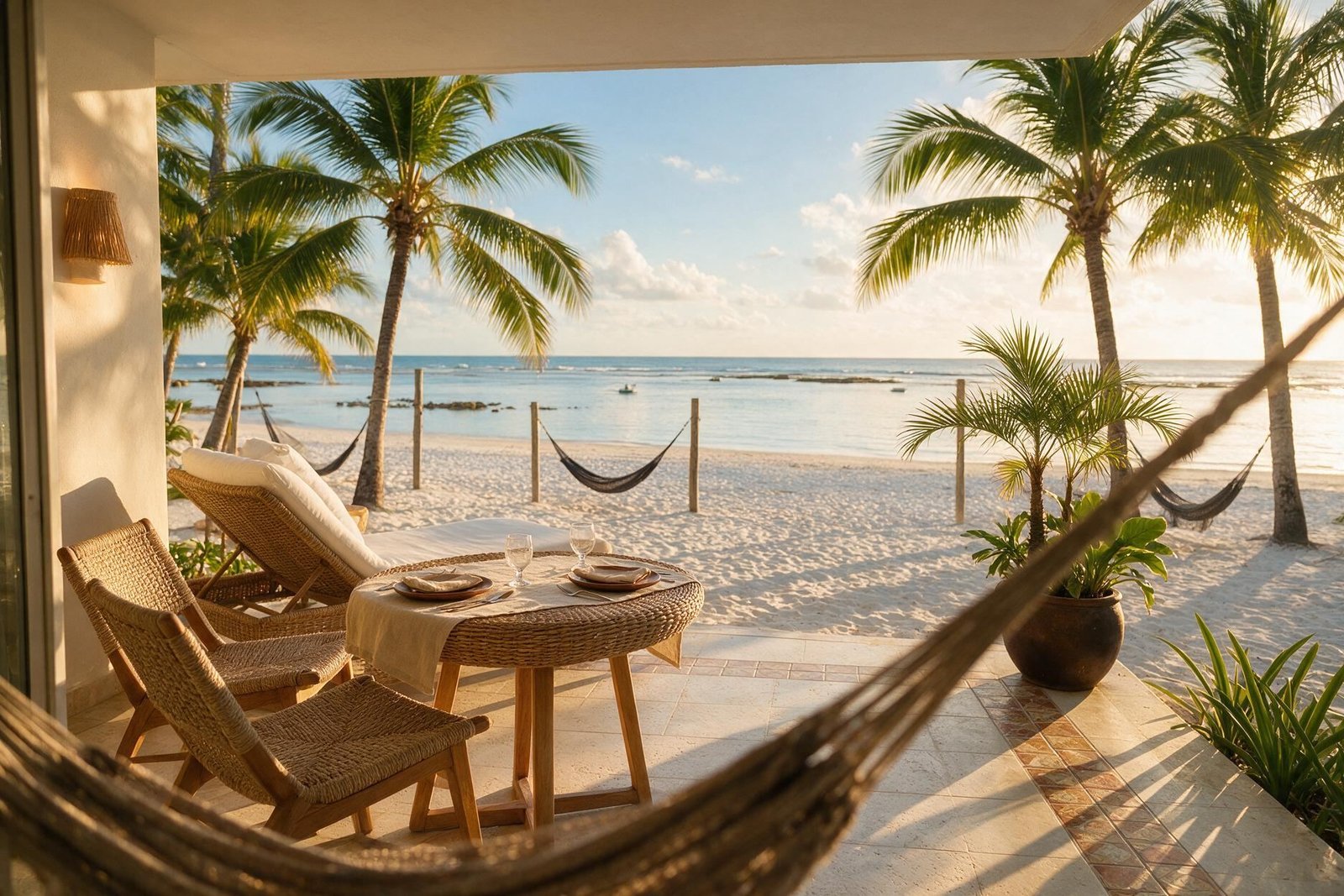 Apartamento pé na areia em Muro Alto com vista para o mar