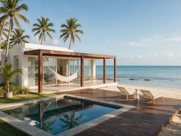 Casa à beira-mar em Tamandaré com acesso privativo à praia