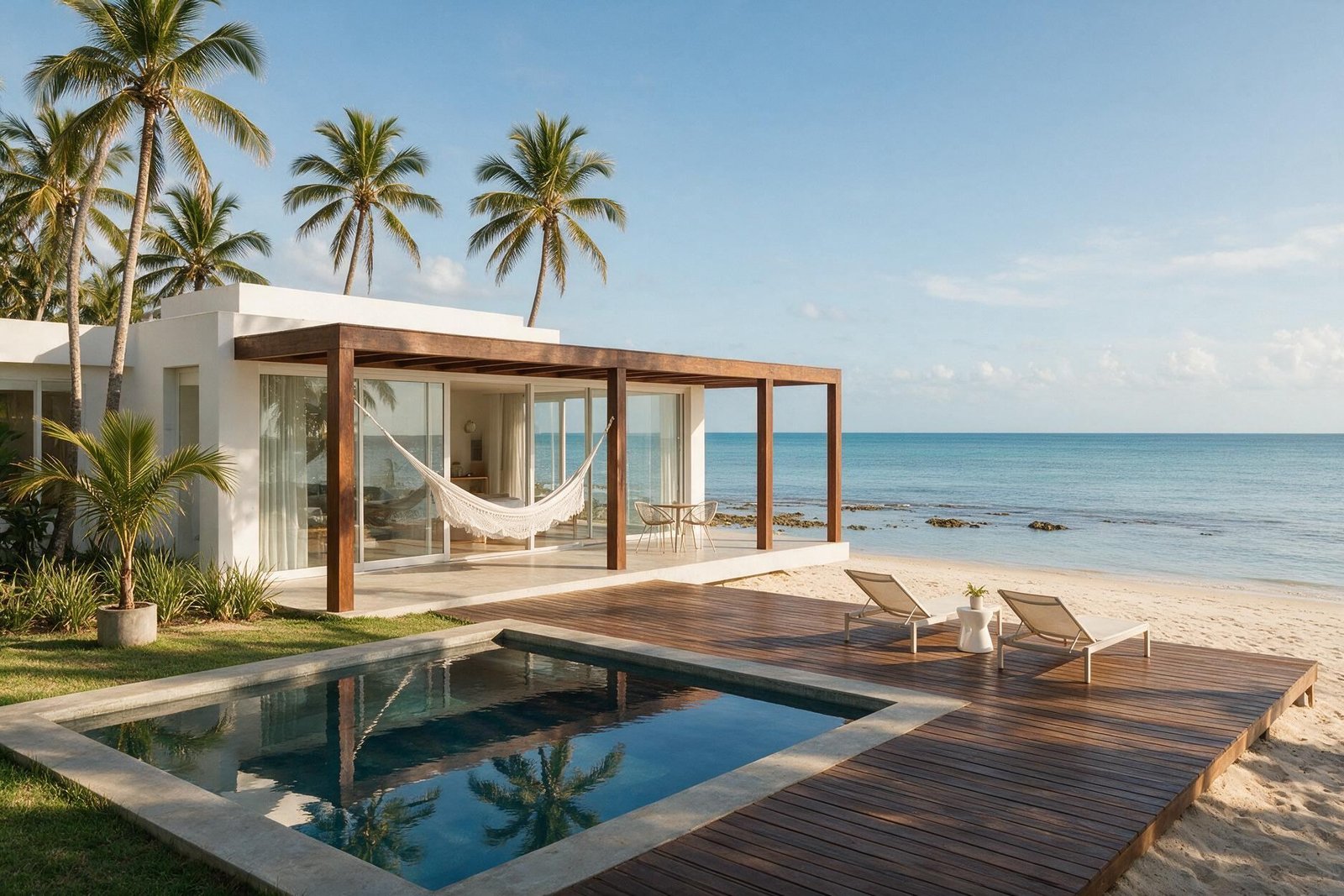 Casa à beira-mar em Tamandaré com acesso privativo à praia
