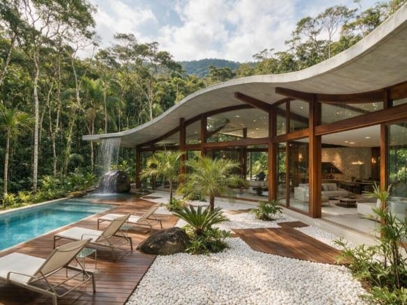 Casa na Reserva do Paiva com piscina e vista para a mata