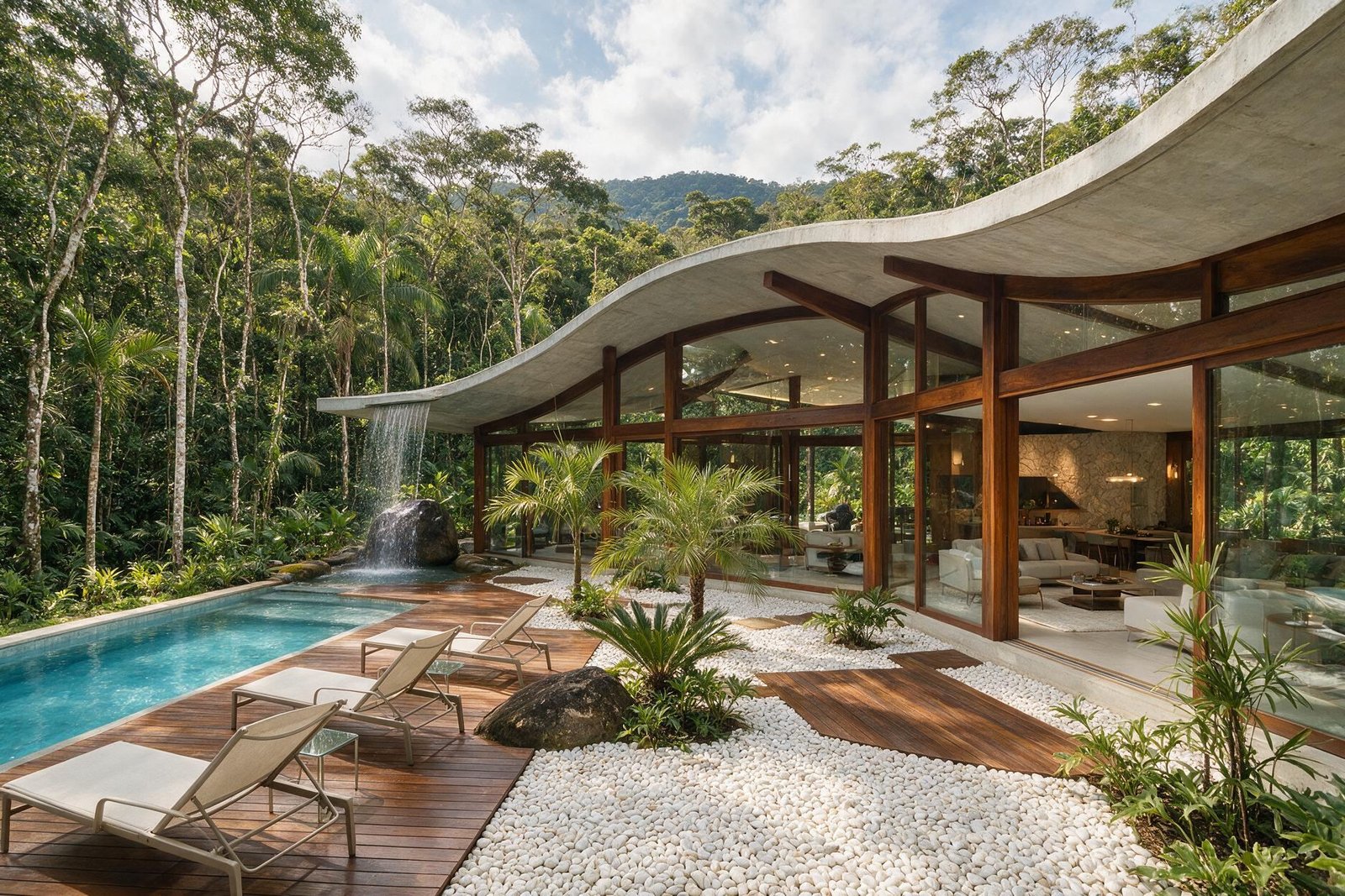 Casa na Reserva do Paiva com piscina e vista para a mata