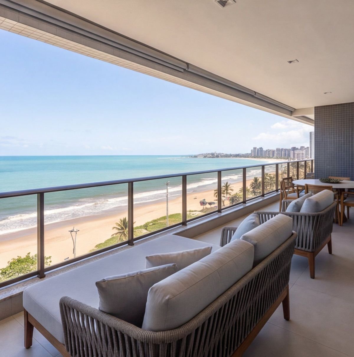 Apartamento à beira-mar em Boa Viagem com 3 suítes — area-externa