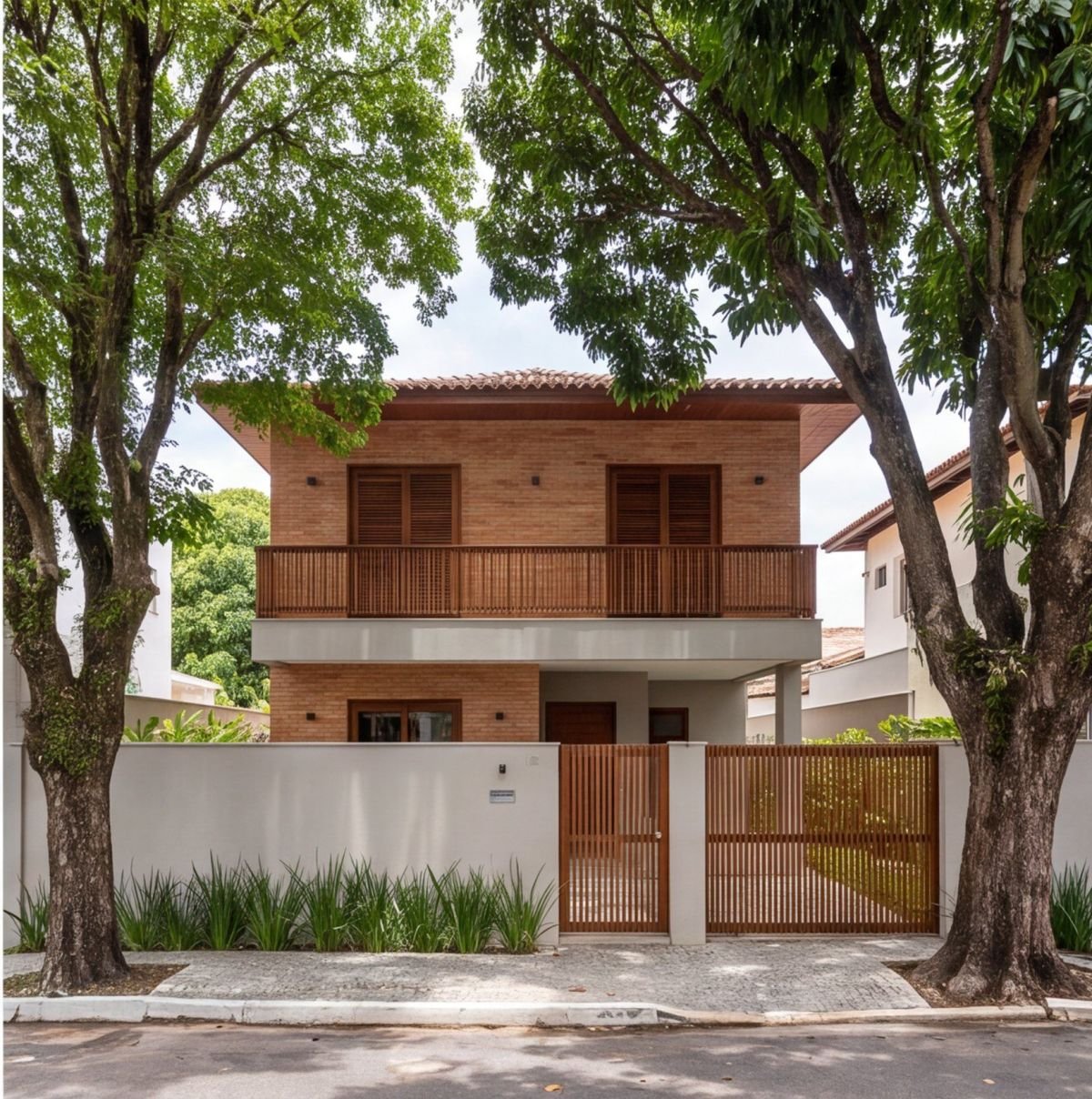 Casa em Parnamirim em rua arborizada — fachada Casa em Parnamirim em rua arborizada — fachada