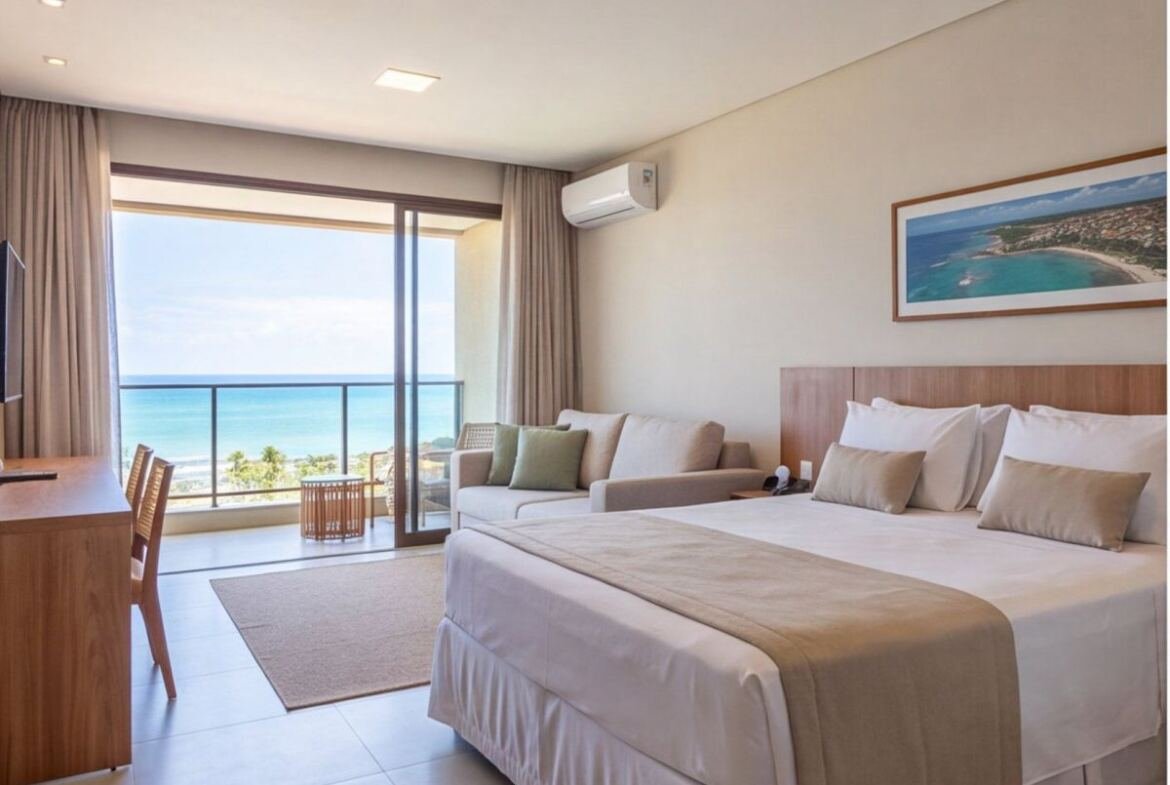 Flat em resort de Porto de Galinhas com piscinas naturais — sala