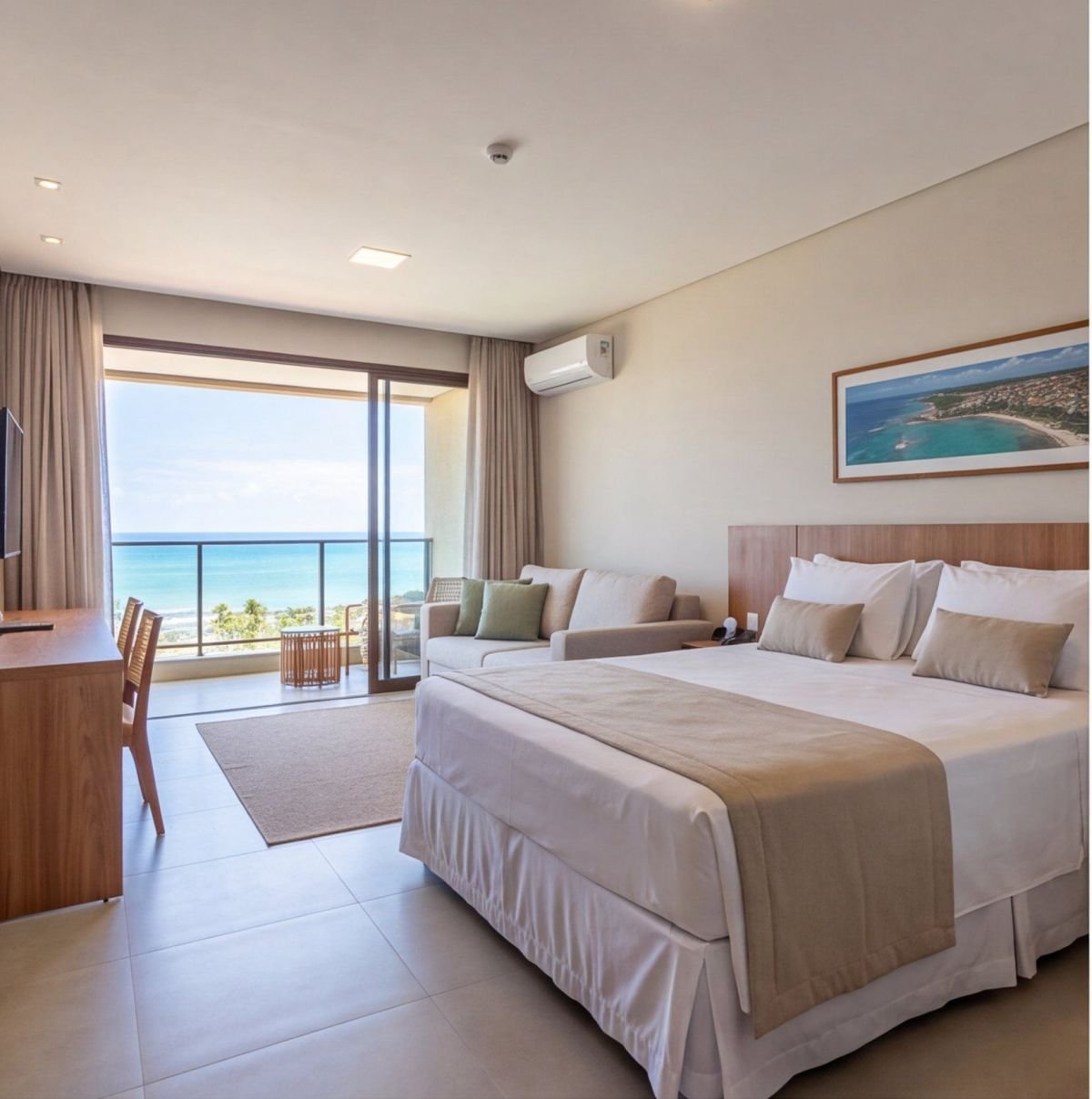 Flat em resort de Porto de Galinhas com piscinas naturais — sala