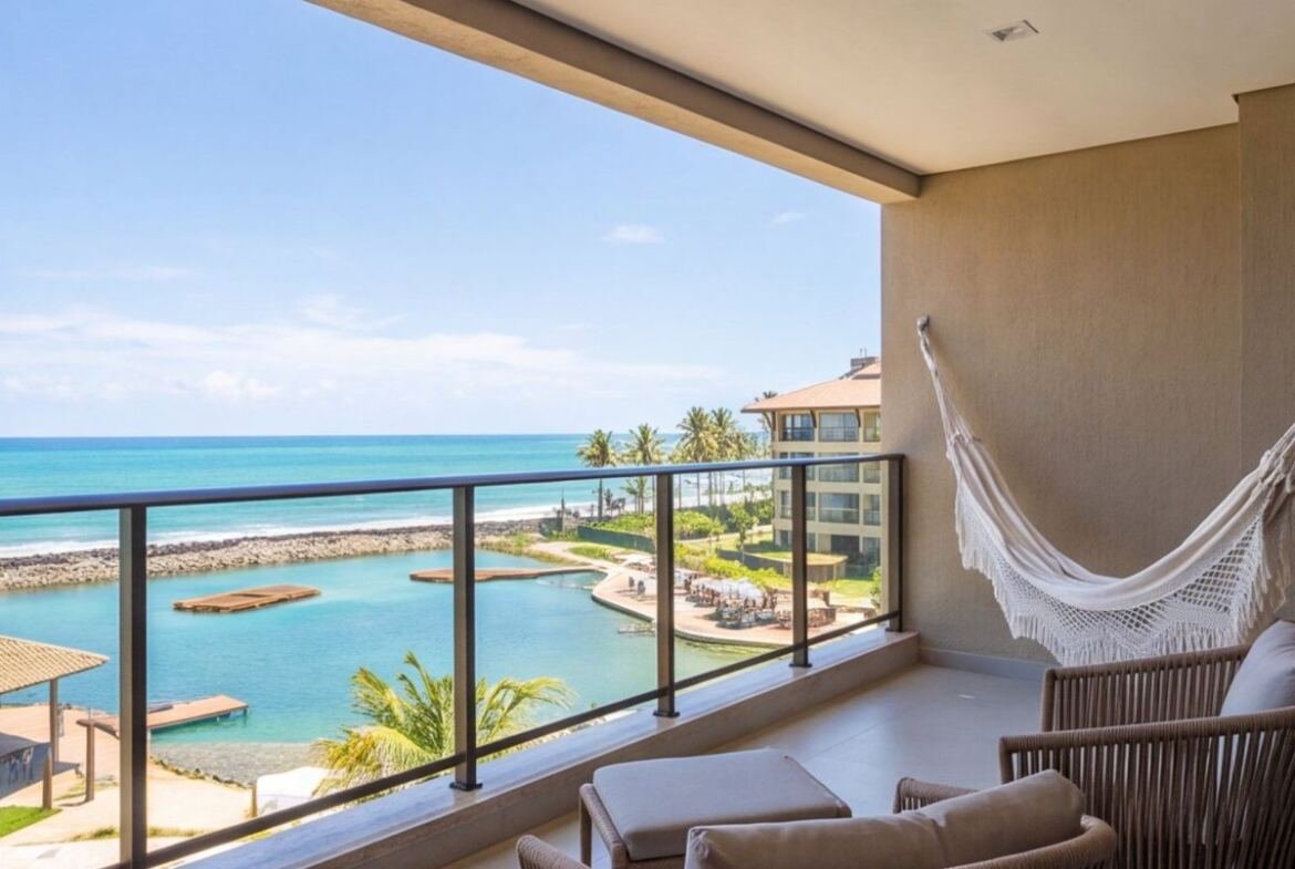 Flat em resort de Porto de Galinhas com piscinas naturais — area-externa