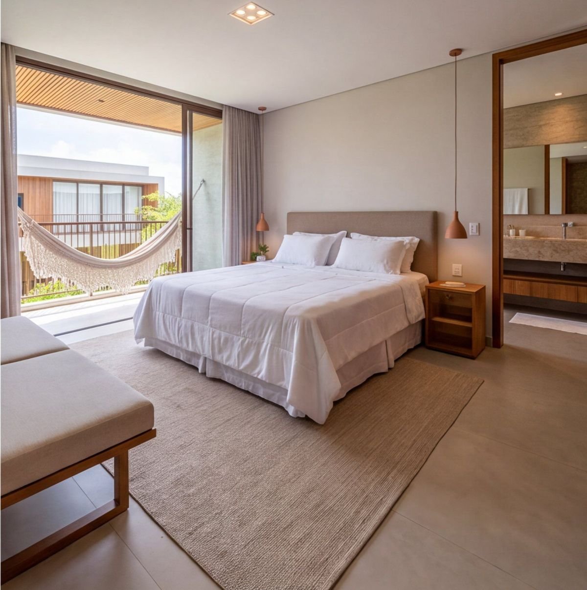 Casa em condomínio de Muro Alto com piscina privativa — quarto Casa em condomínio de Muro Alto com piscina privativa — quarto