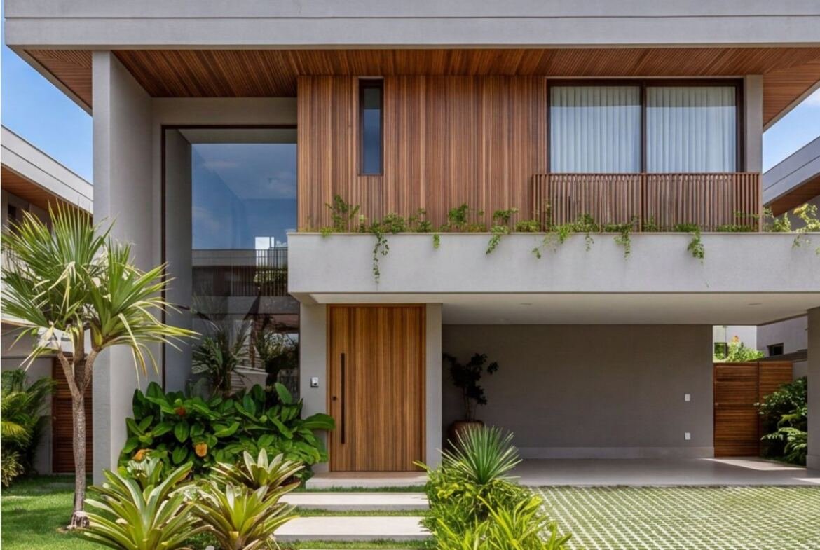 Casa em condomínio de Muro Alto com piscina privativa — fachada