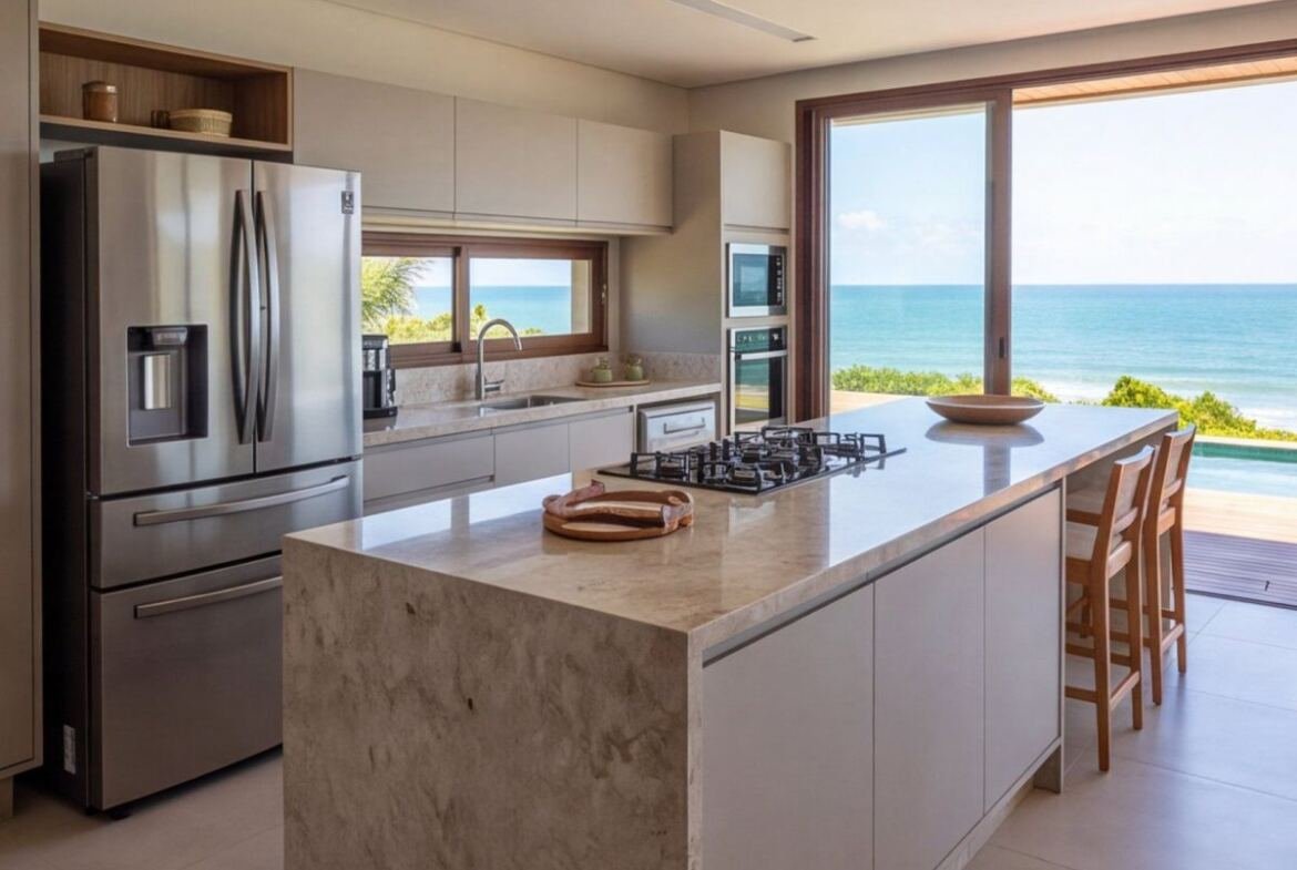 Casa de alto padrão em Serrambi com vista para o mar — cozinha