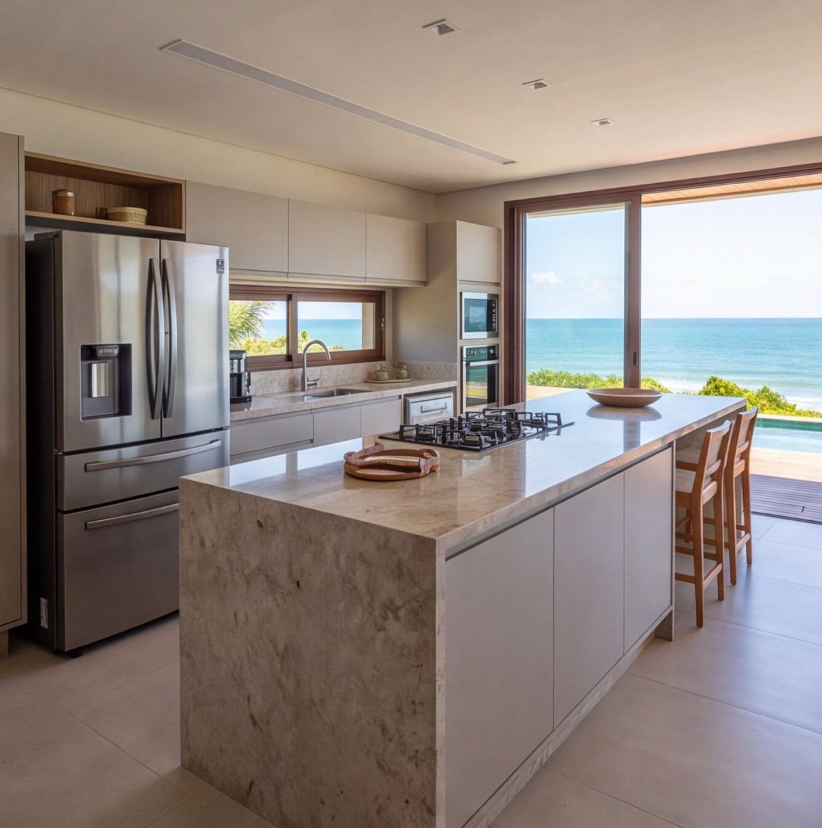 Casa de alto padrão em Serrambi com vista para o mar — cozinha Casa de alto padrão em Serrambi com vista para o mar — cozinha