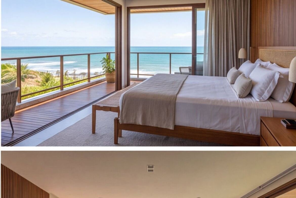 Casa de alto padrão em Serrambi com vista para o mar — quarto