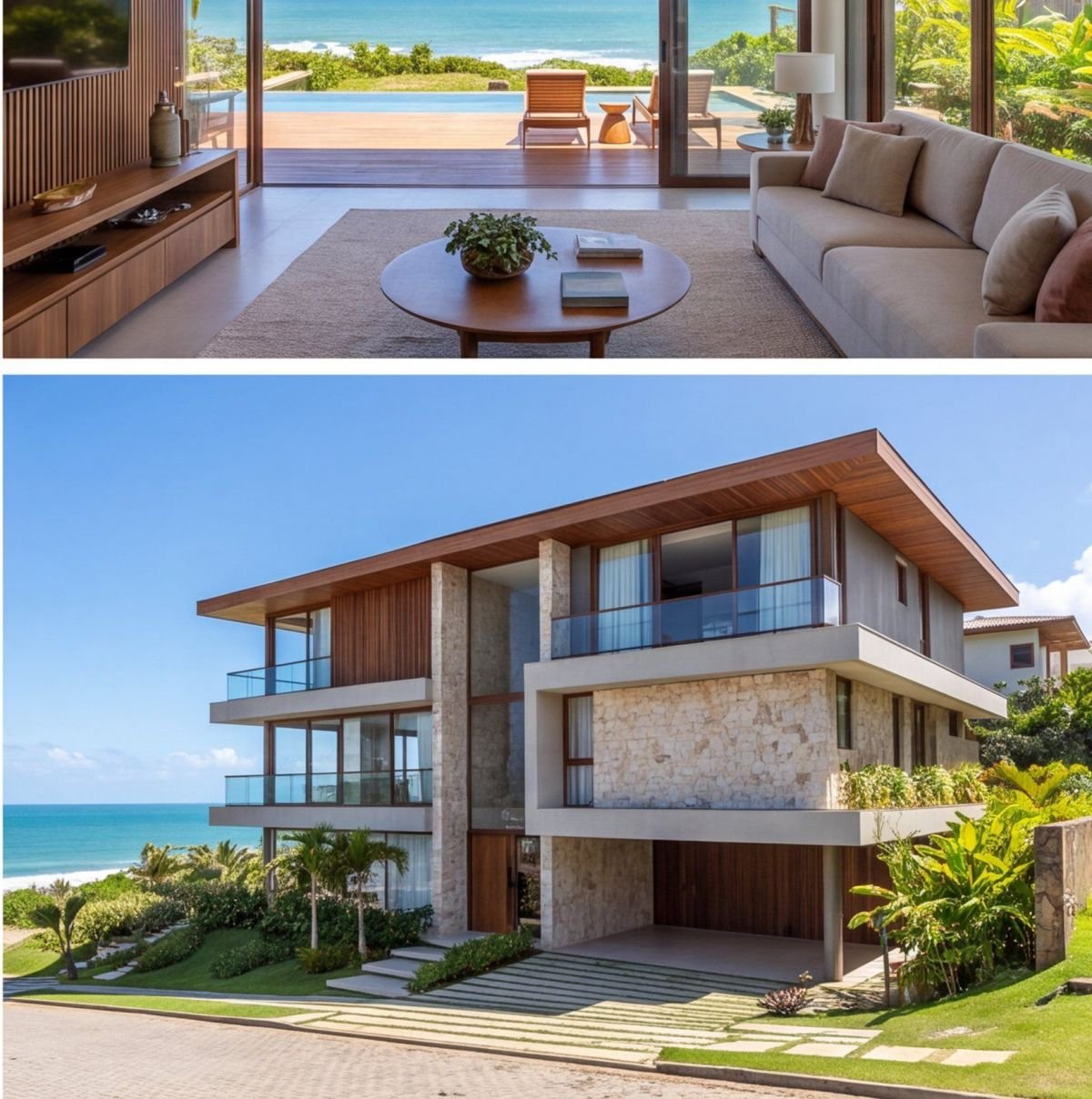 Casa de alto padrão em Serrambi com vista para o mar — fachada Casa de alto padrão em Serrambi com vista para o mar — fachada