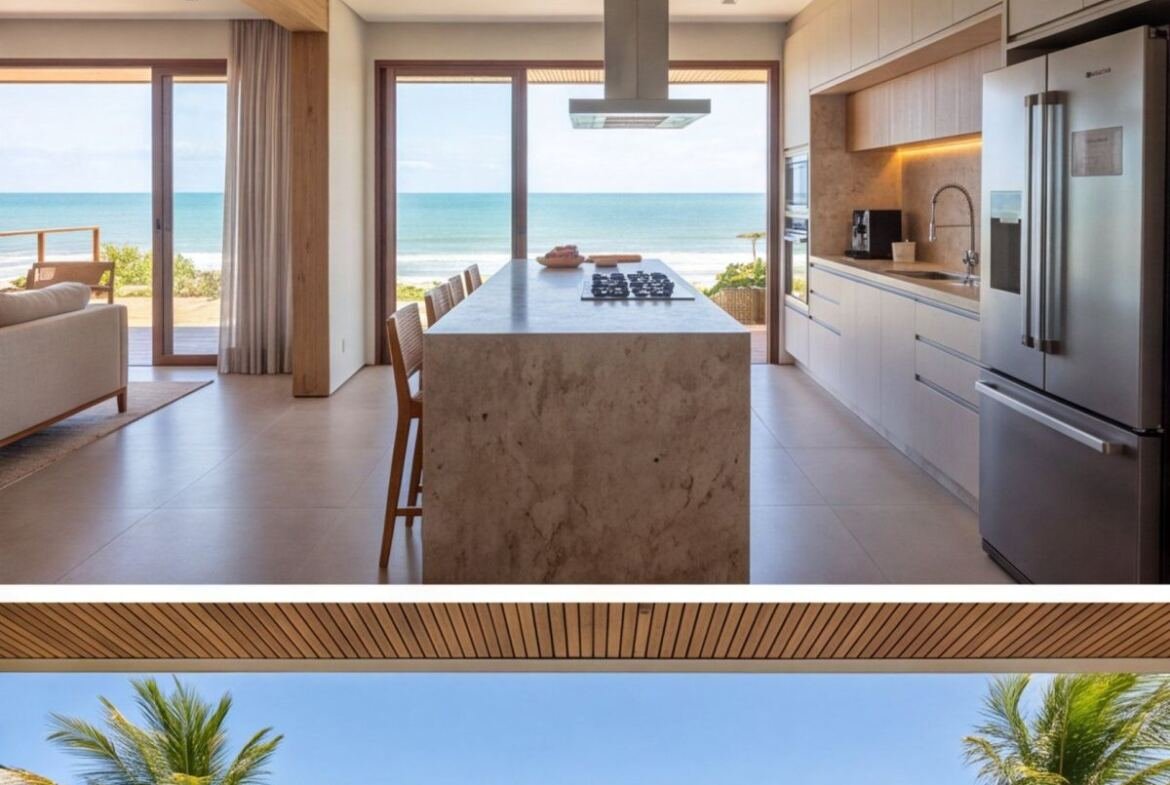 Casa à beira-mar em Tamandaré com acesso privativo à praia — cozinha