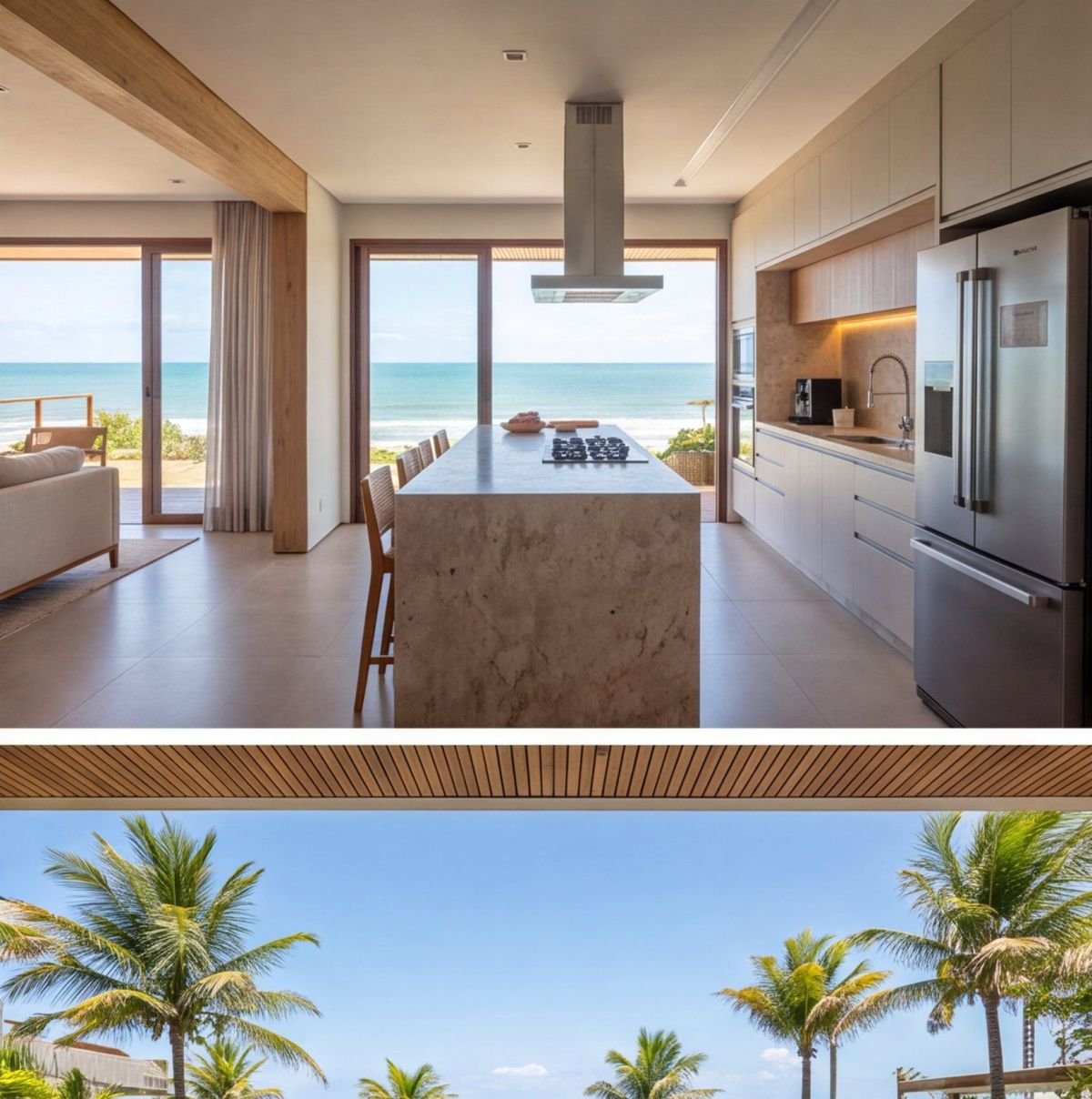 Casa à beira-mar em Tamandaré com acesso privativo à praia — cozinha