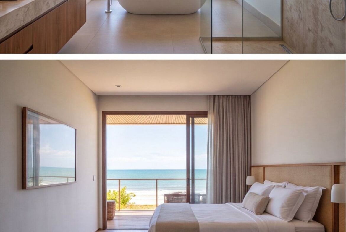 Casa à beira-mar em Tamandaré com acesso privativo à praia — banheiro