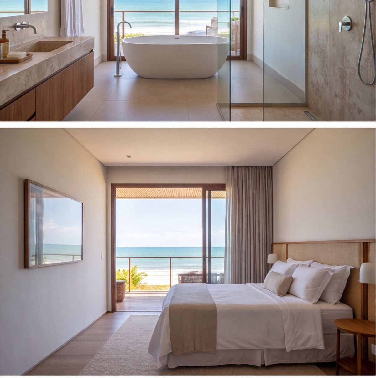 Casa à beira-mar em Tamandaré com acesso privativo à praia — banheiro