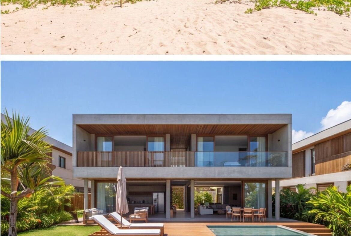 Casa à beira-mar em Tamandaré com acesso privativo à praia — fachada
