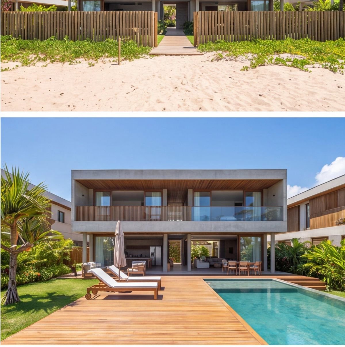 Casa à beira-mar em Tamandaré com acesso privativo à praia — fachada