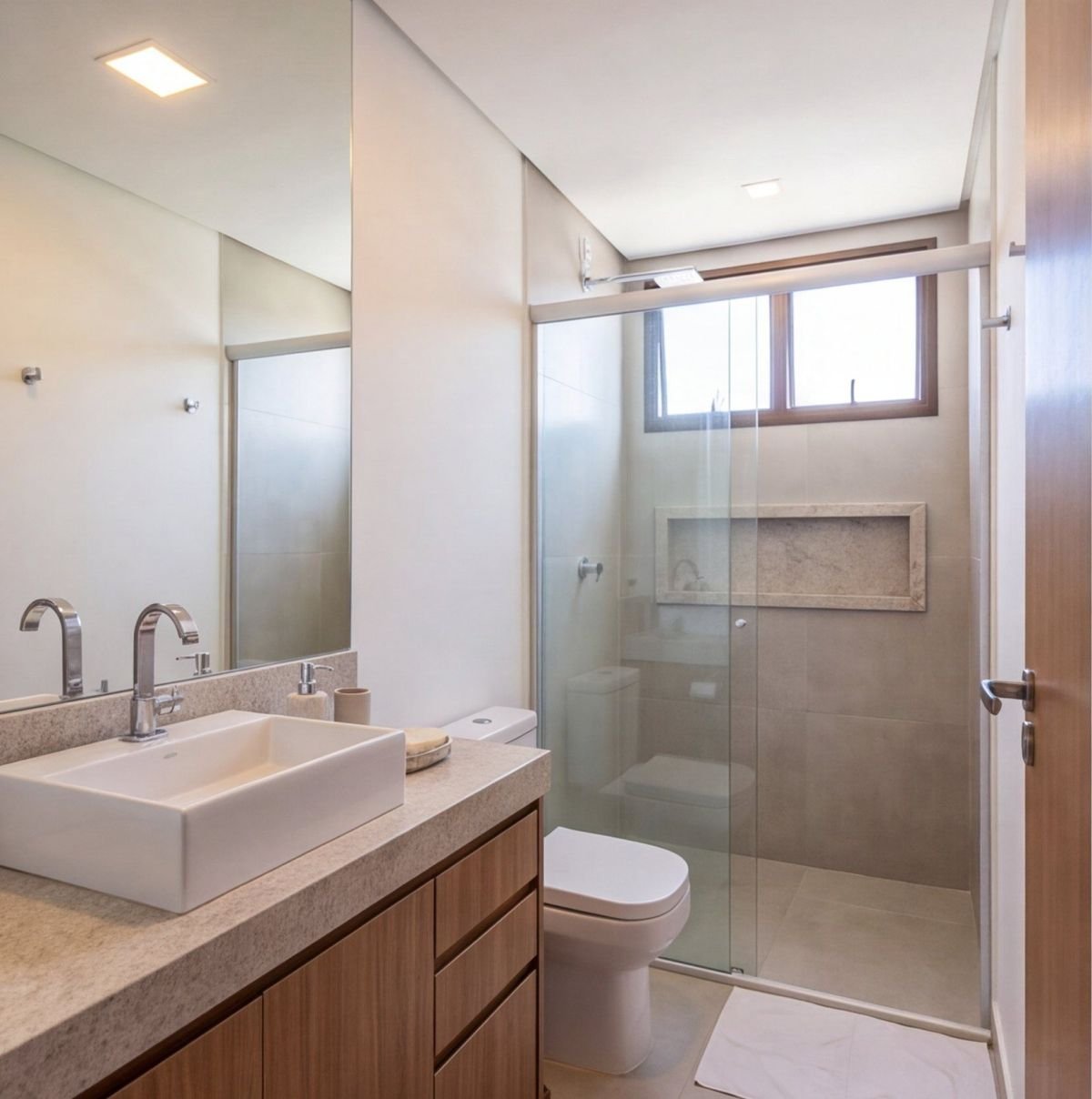 Apartamento em Tamandaré a uma quadra do mar — banheiro