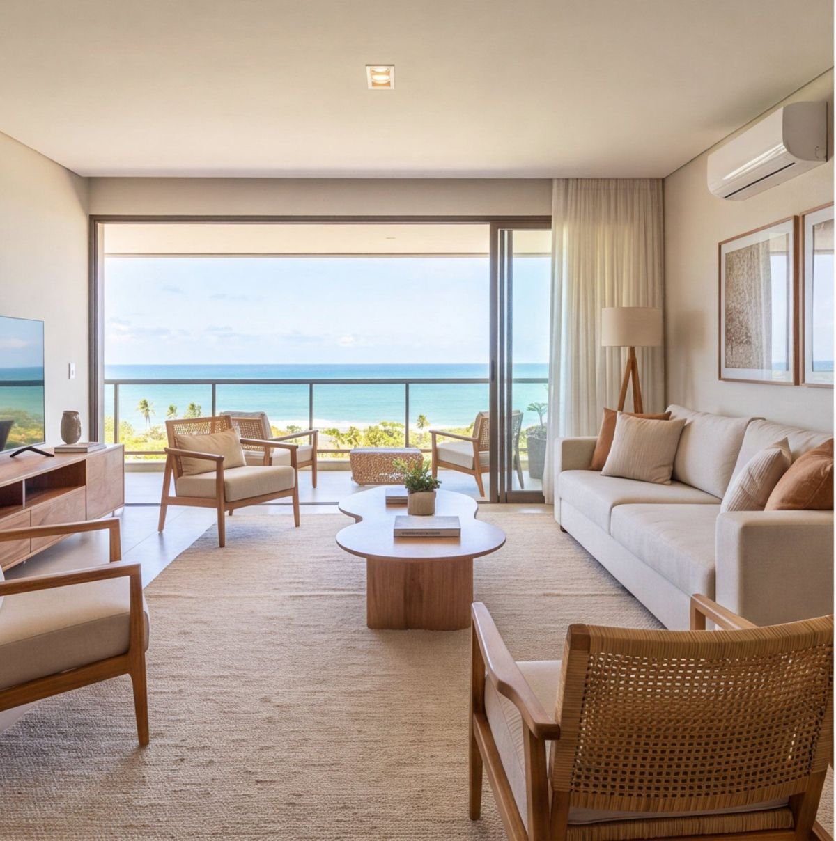Apartamento na Praia do Paiva com infraestrutura de resort — sala