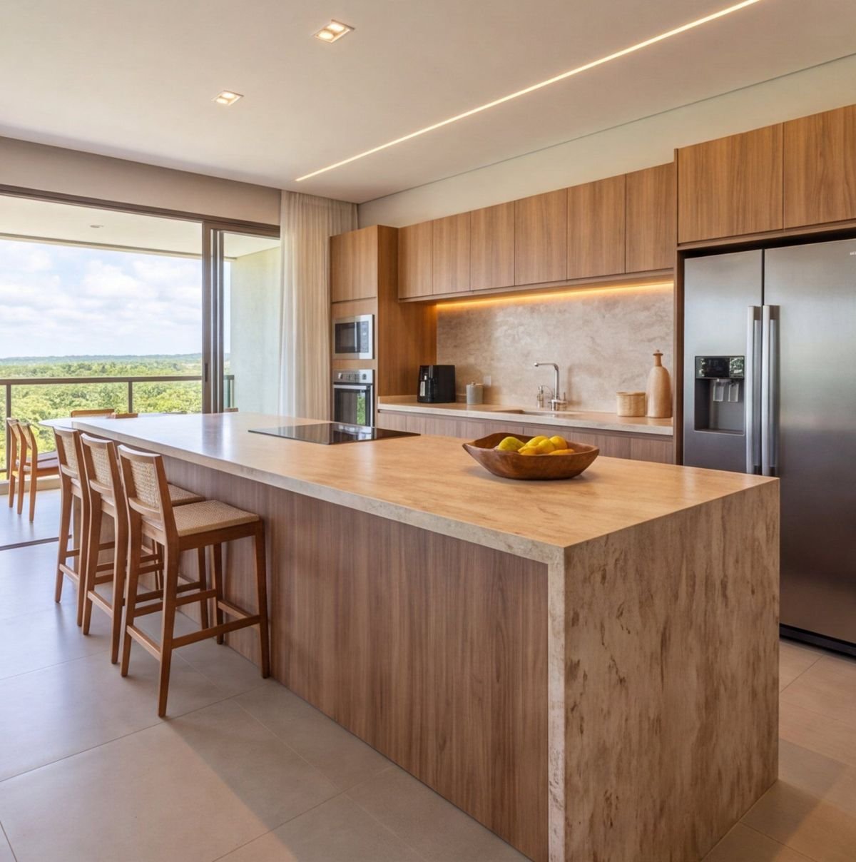 Apartamento na Praia do Paiva com infraestrutura de resort — cozinha