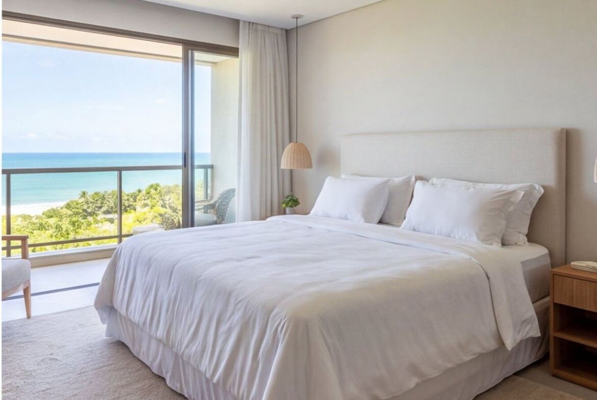Apartamento na Praia do Paiva com infraestrutura de resort — quarto