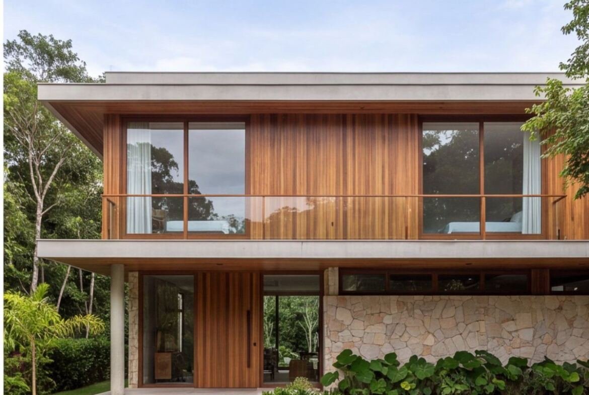 Casa na Reserva do Paiva com piscina e vista para a mata — fachada
