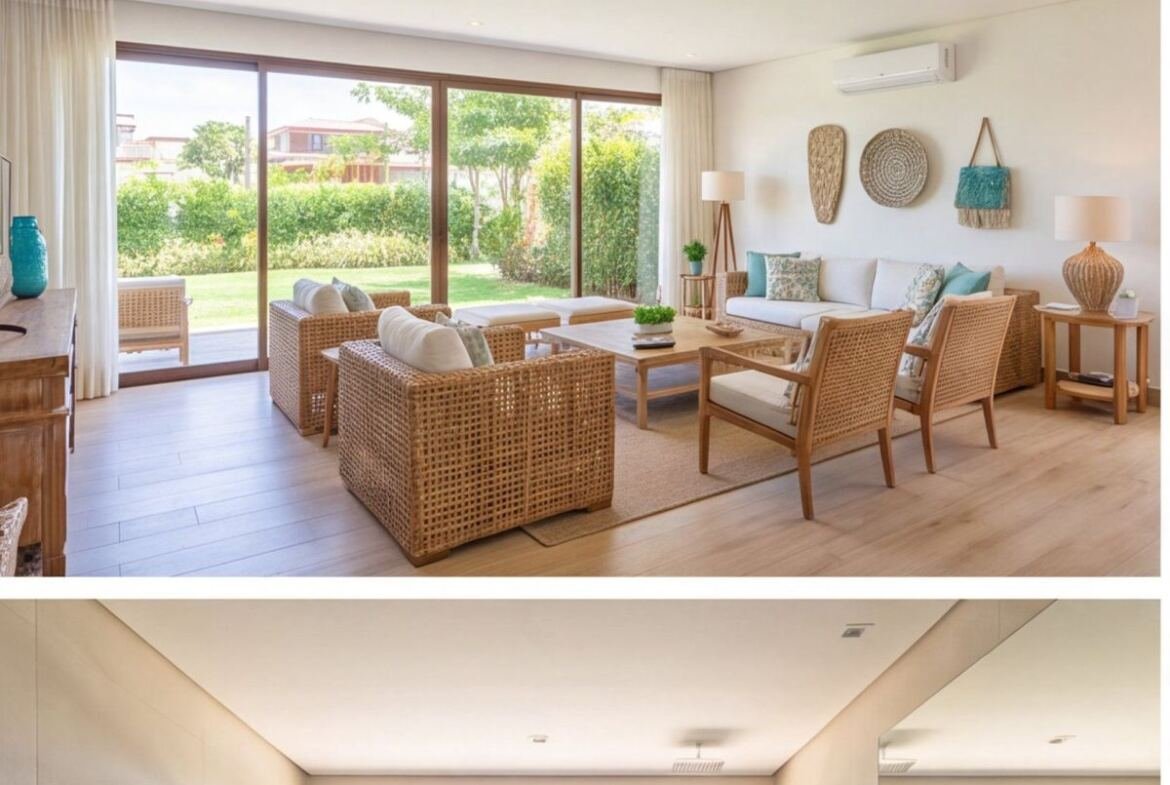Casa na Enseada dos Corais a 100 m da praia — sala