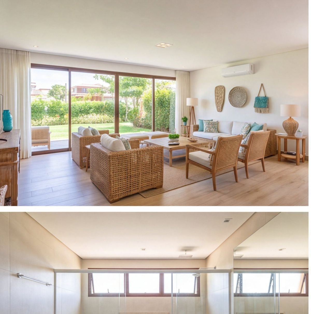 Casa na Enseada dos Corais a 100 m da praia — sala
