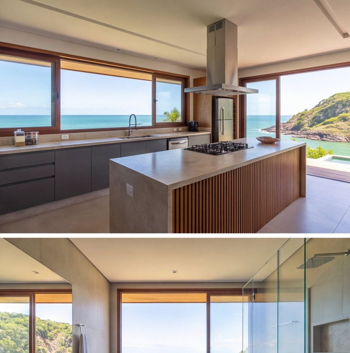 Casa em Calhetas com vista para a enseada — cozinha Casa em Calhetas com vista para a enseada — cozinha