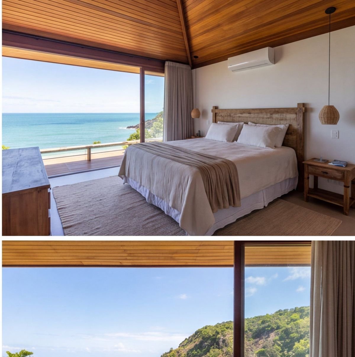 Casa em Calhetas com vista para a enseada — quarto Casa em Calhetas com vista para a enseada — quarto