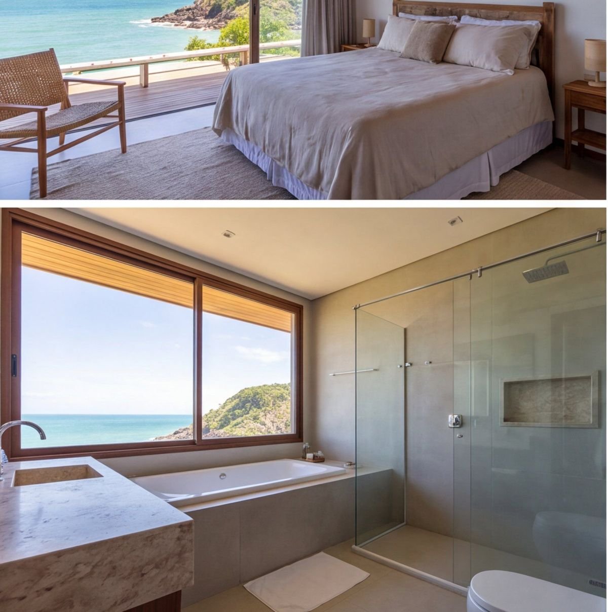 Casa em Calhetas com vista para a enseada — banheiro Casa em Calhetas com vista para a enseada — banheiro