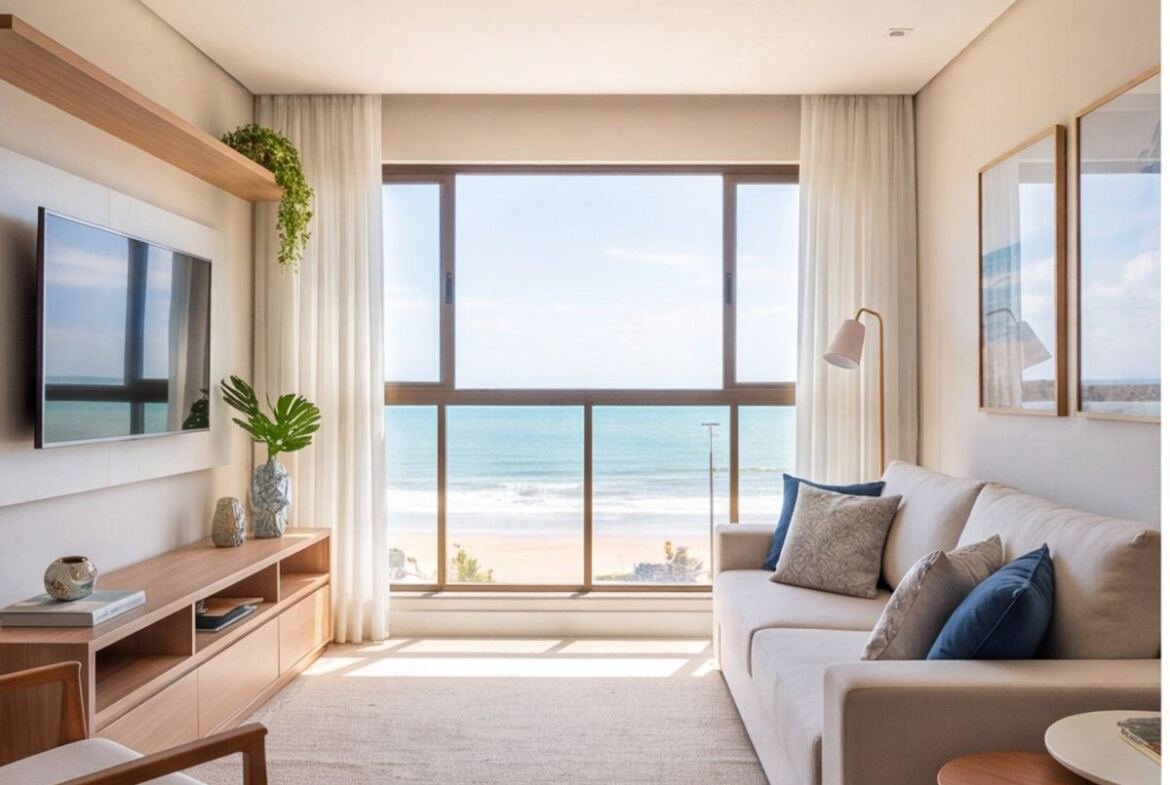 Apartamento em Candeias de frente para a praia — sala