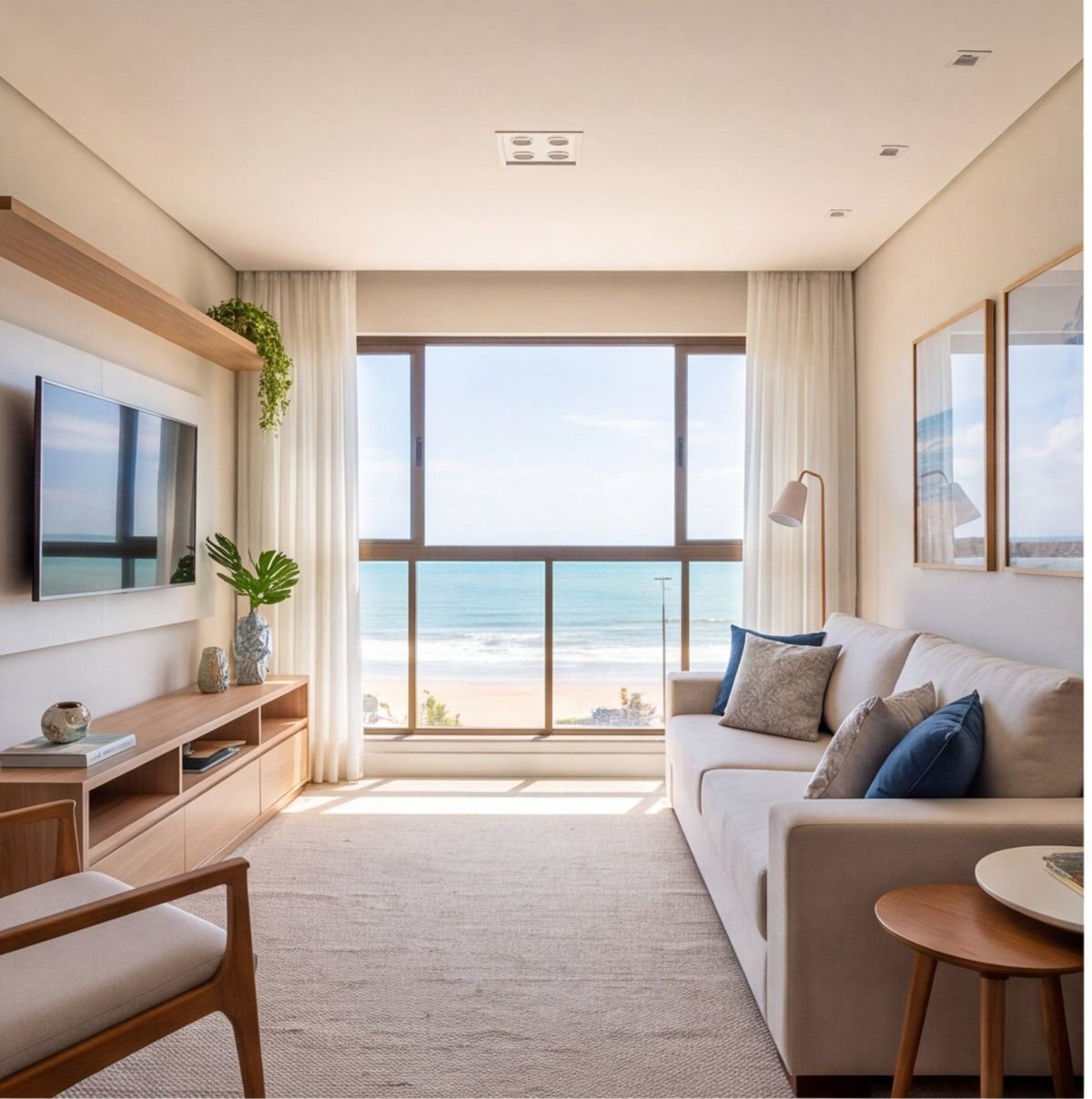 Apartamento em Candeias de frente para a praia — sala