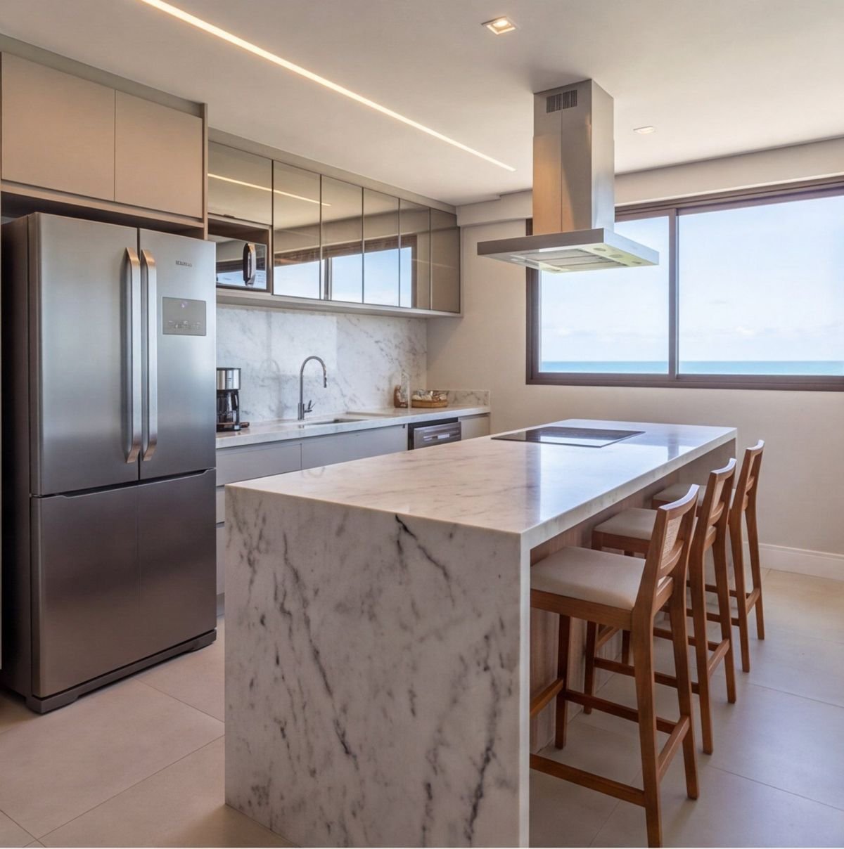 Apartamento na Praia do Pina com vista frontal para o mar — cozinha Apartamento na Praia do Pina com vista frontal para o mar — cozinha