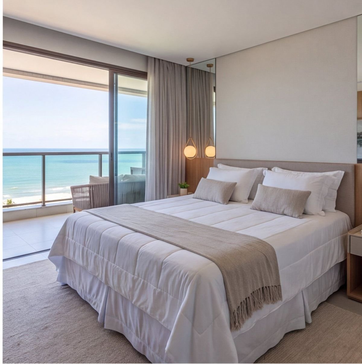 Apartamento na Praia do Pina com vista frontal para o mar — quarto Apartamento na Praia do Pina com vista frontal para o mar — quarto