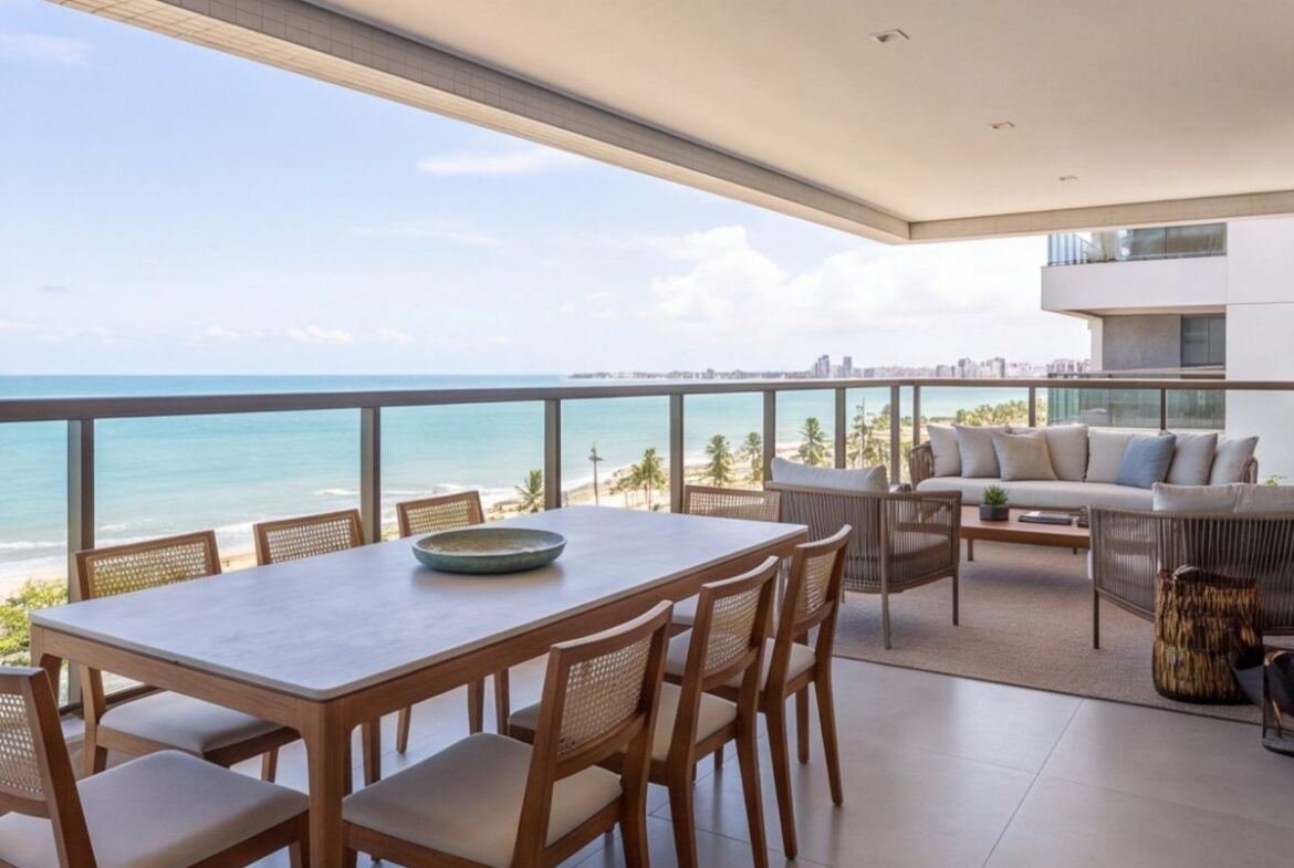 Apartamento na Praia do Pina com vista frontal para o mar — area-externa