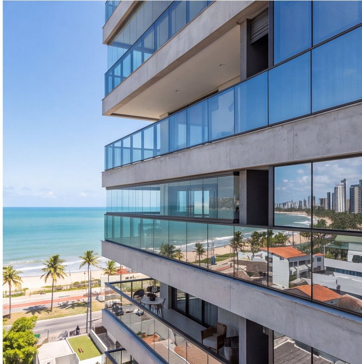 Apartamento na Praia do Pina com vista frontal para o mar — fachada Apartamento na Praia do Pina com vista frontal para o mar — fachada