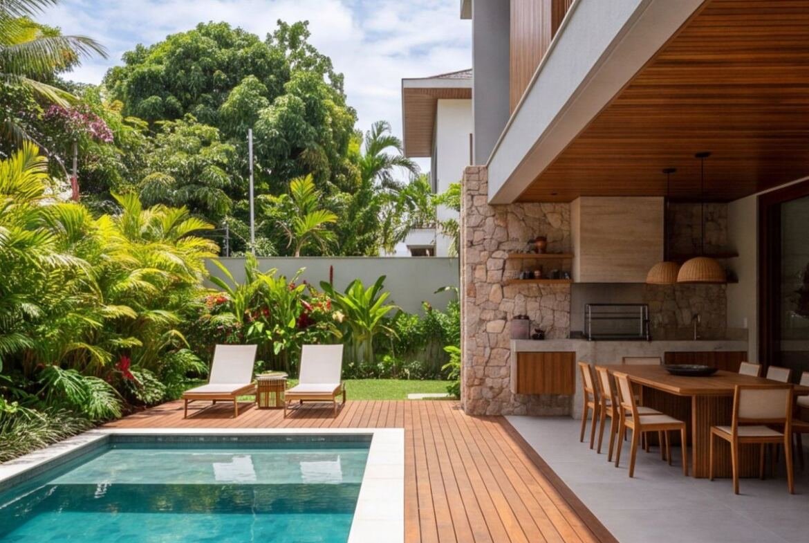 Casa em Casa Forte com jardim e área gourmet — area-externa