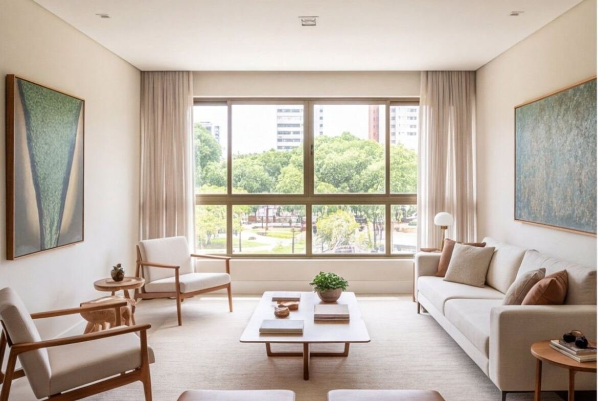 Apartamento em Casa Forte de frente para a praça — sala