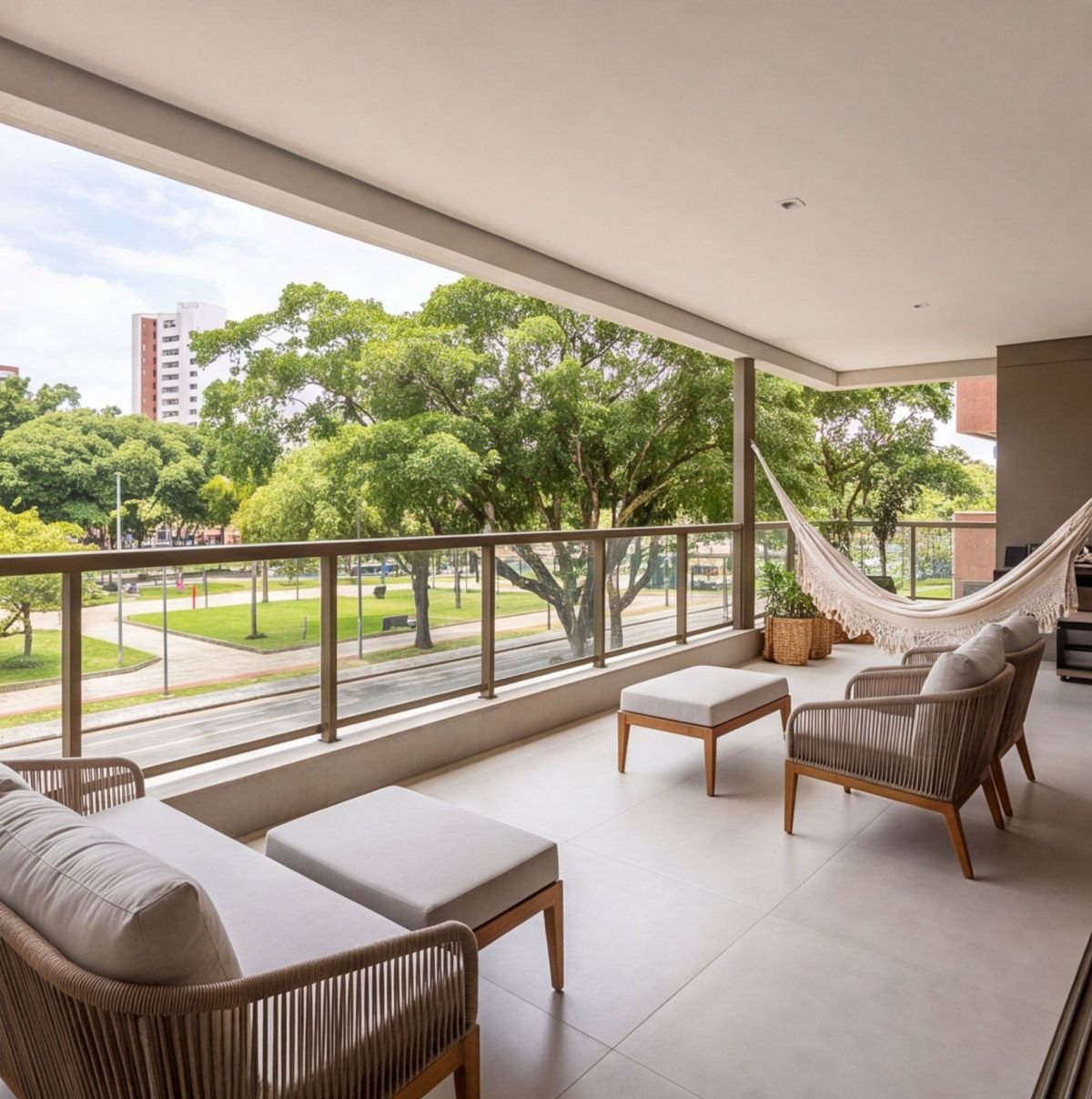 Apartamento em Casa Forte de frente para a praça — area-externa