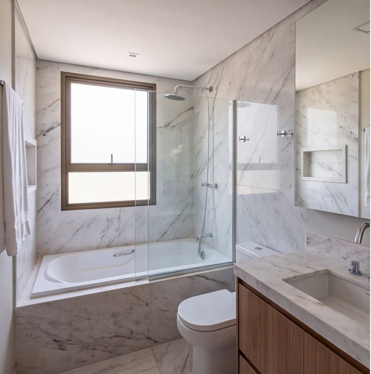 Apartamento em Parnamirim com varanda e vista para o rio — banheiro