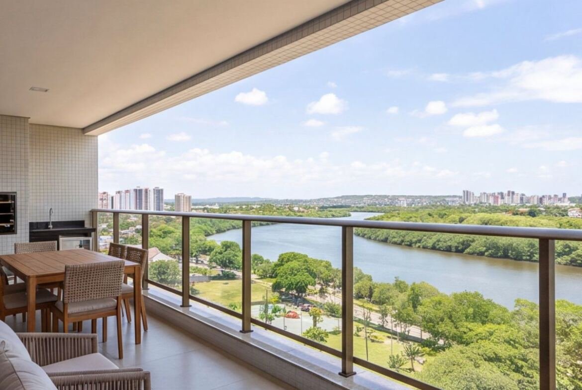 Apartamento em Parnamirim com varanda e vista para o rio — area-externa