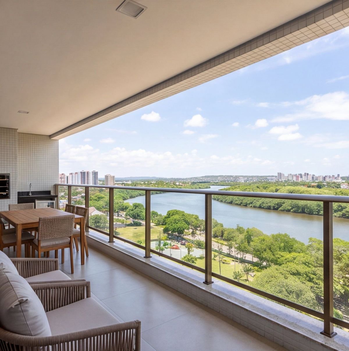 Apartamento em Parnamirim com varanda e vista para o rio — area-externa